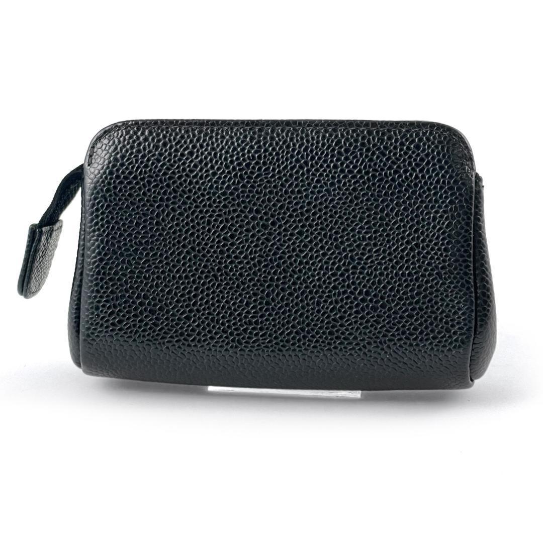 【内側もかわいい♪】CHANEL 19 ミニ ポーチ ブラック CCロゴ シャネル CHANEL ポーチ ココマーク キャビアスキン 黒 ブラック