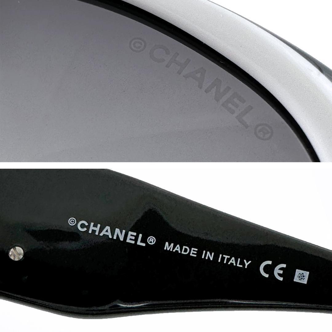 シャネル CHANEL サングラス ココマーク カメリア 白 黒 シャネル CHANEL サングラス ココマーク カメリア 白 黒