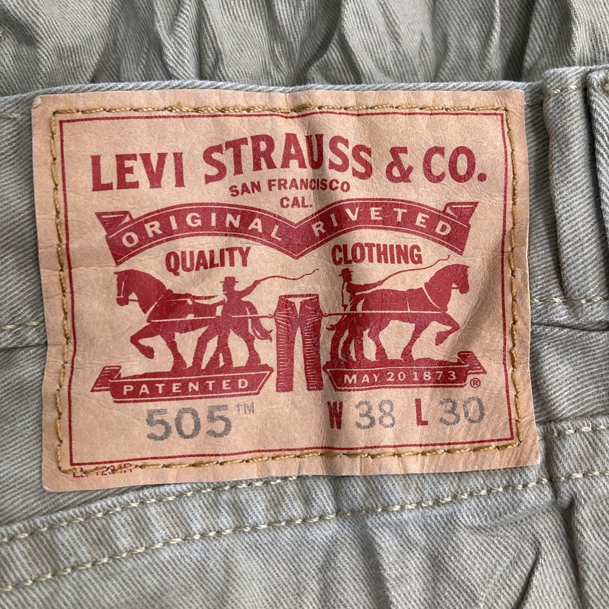 Levi's 505 デニムパンツ W38 リーバイス レギュラーフィット ビッグサイズ ベージュ 古着卸 アメリカ仕入 2306-69_画像8