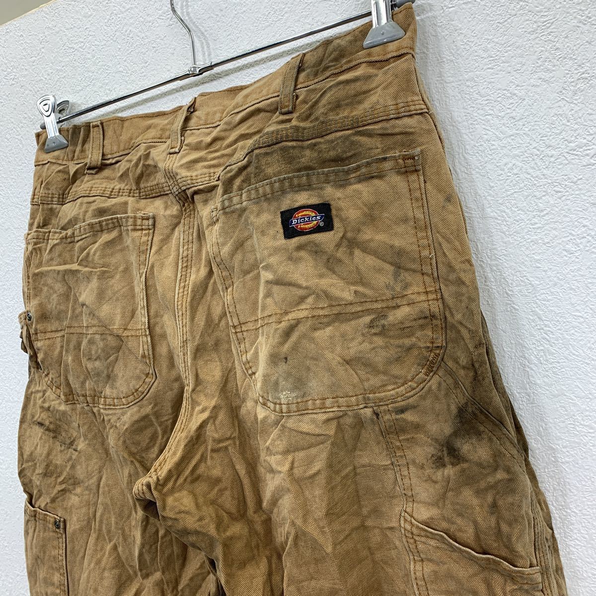 Dickies ワーク・ペインターパンツ W32 ディッキーズ ベージュ ロゴ 古着卸 アメリカ仕入 2306-84_画像9