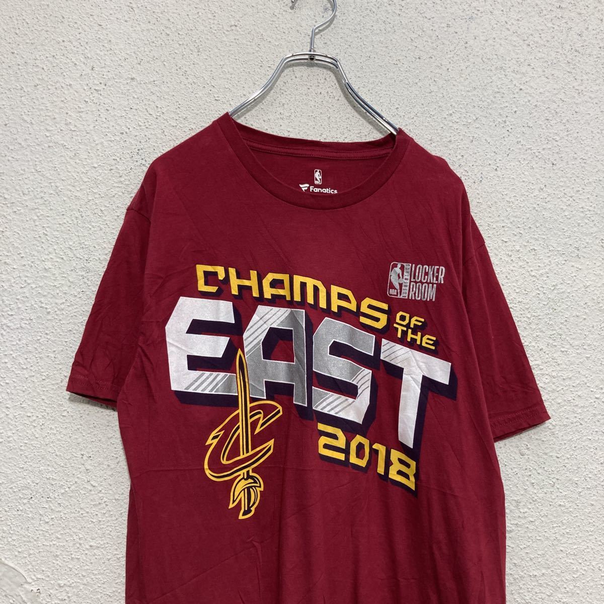 Fanatics 半袖 プリント Tシャツ M ボルドー NBA CHAMPS EAST 2018 バスケ 古着卸 アメリカ仕入 a506-5215_画像2