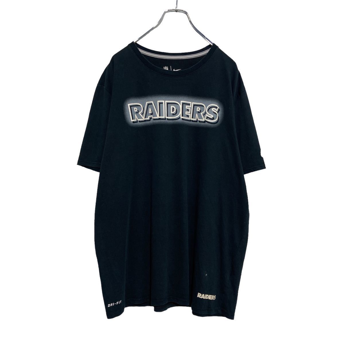 NIKE NFL 半袖 プリント Tシャツ XL ブラック ナイキ アメフト RAIDERS ライダース ビッグサイズ DRIFIT 古着卸 アメリカ仕入 a506-5190_画像1