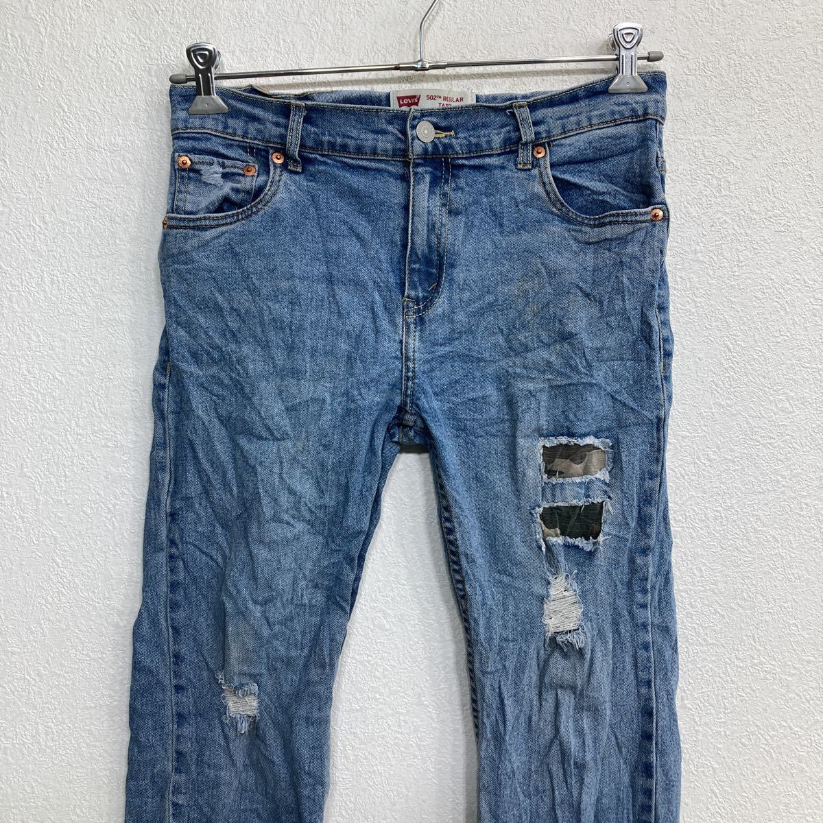 Levi's 502 デニムパンツ W33 リーバイス ウィメンズ レギュラー テーパー ブルー 古着卸 アメリカ仕入 2306-528の画像2