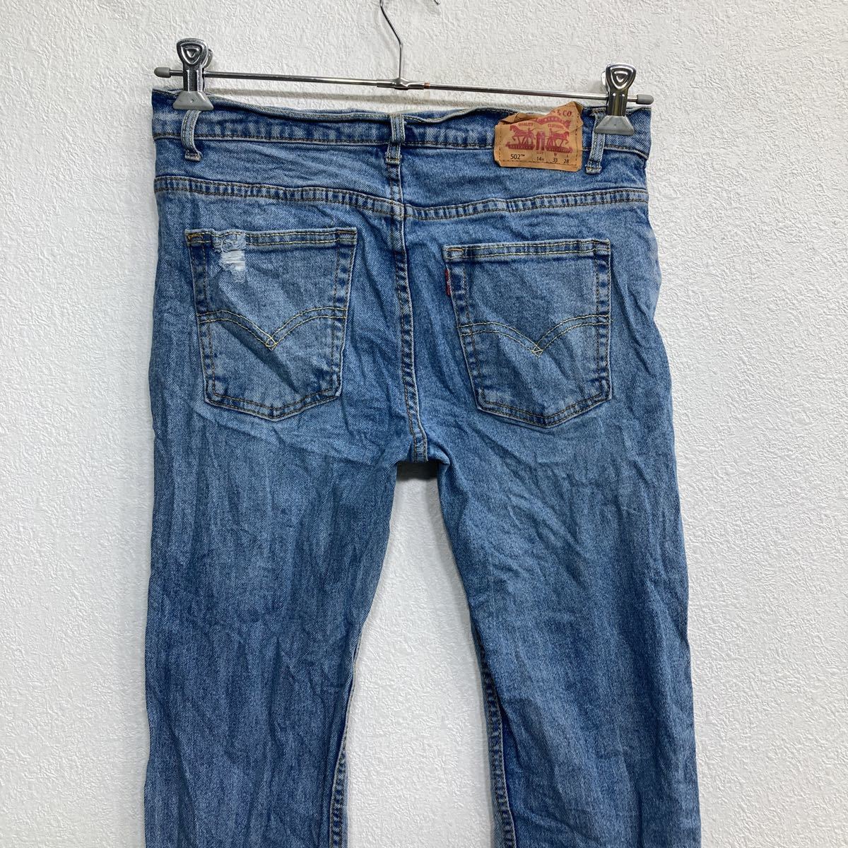 Levi's 502 デニムパンツ W33 リーバイス ウィメンズ レギュラー テーパー ブルー 古着卸 アメリカ仕入 2306-528の画像7