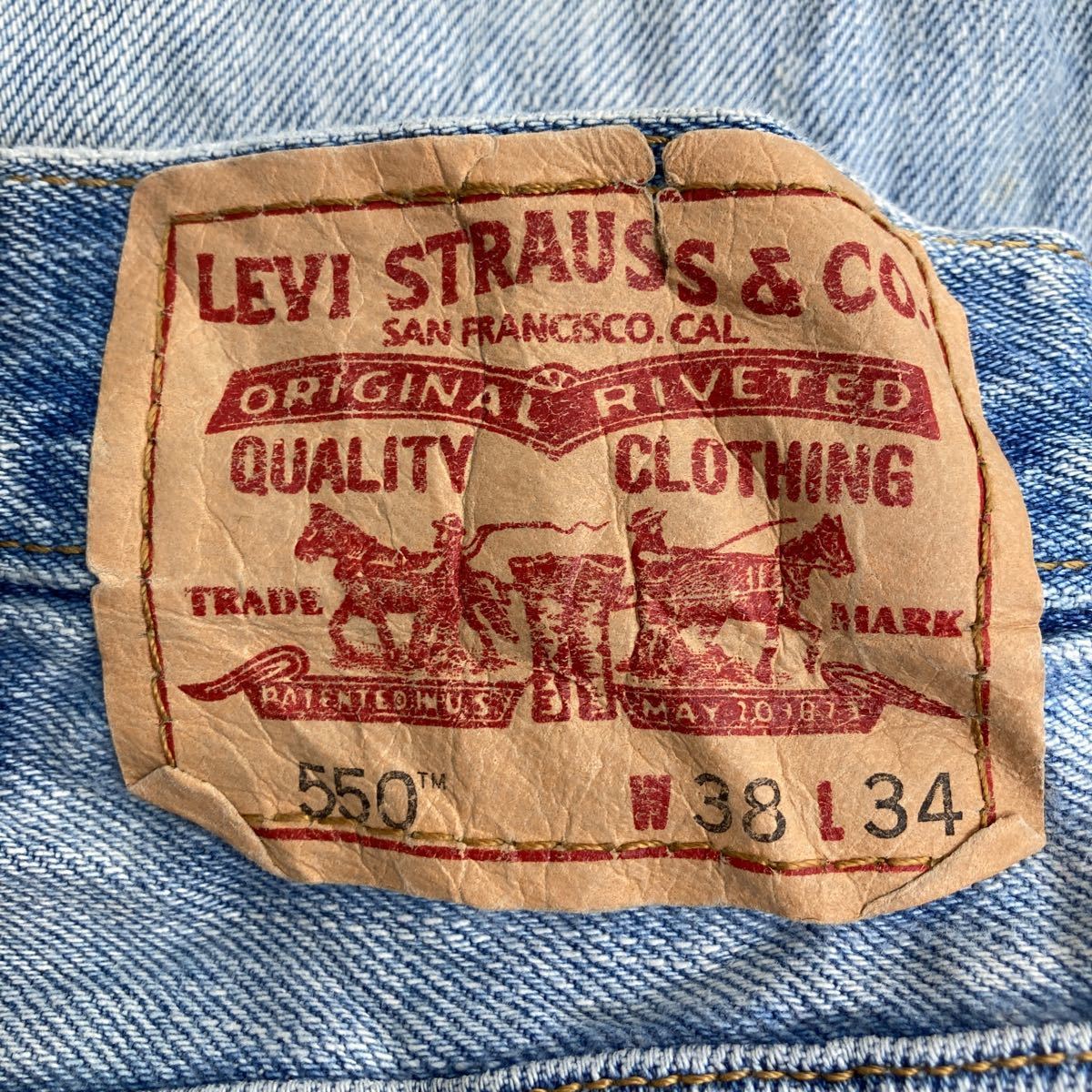 Levi\'s 550 Denim pants W38 Levi's relax Fit big size light blue old clothes . America buying up 2306-391