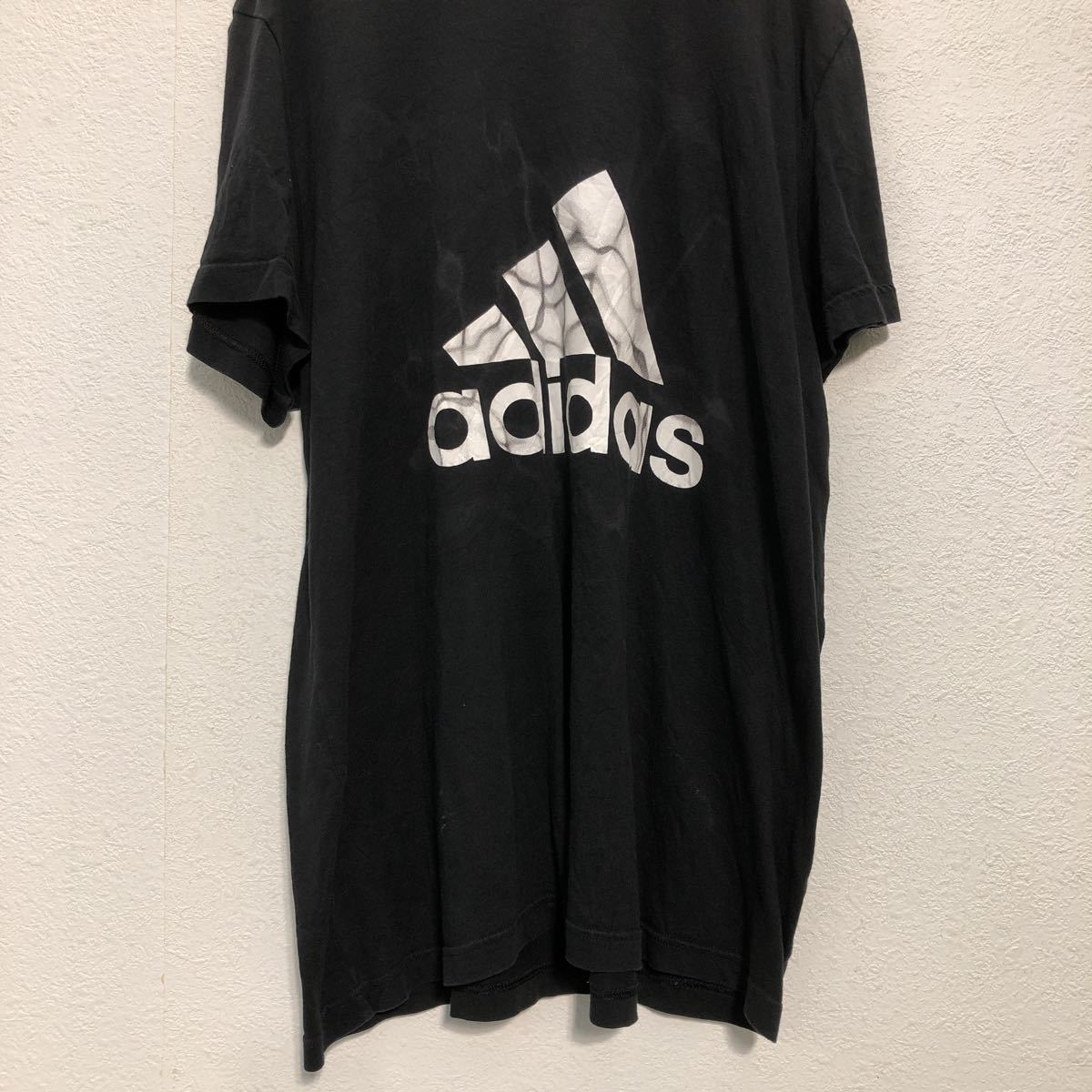 adidas 半袖 プリント Tシャツ XL ブラック ホワイト アディダス 夏 古着卸 アメリカ仕入 a506-6072_画像3