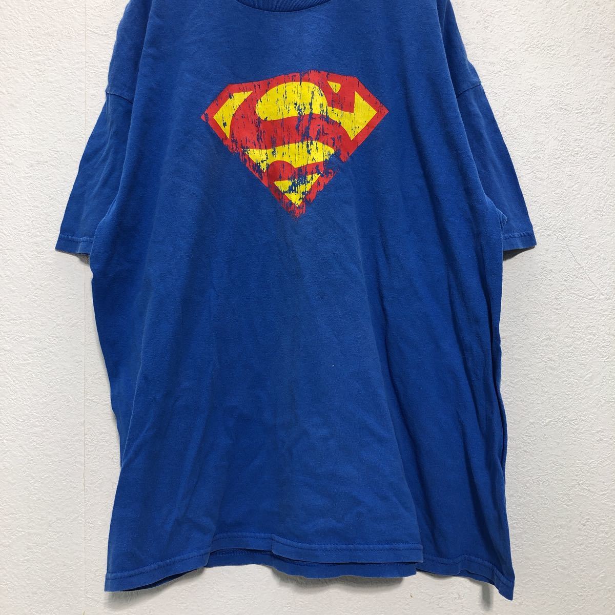superman 半袖 プリントTシャツ XL ブルー イエロー レッド スーパーマン ロゴ マーク 古着卸 アメリカ仕入 a506-6225_画像3