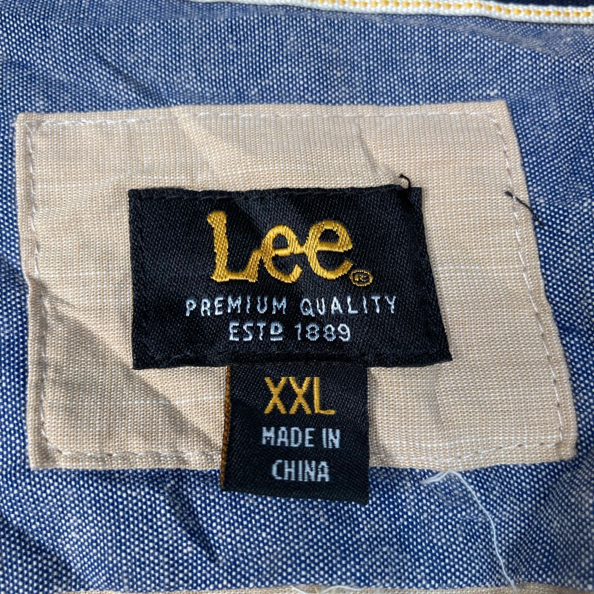 Lee 半袖 シャツ XXL ベージュ ビッグサイズ リー 無地 2ポケット 古着卸 アメリカ仕入 a506-6510_画像7