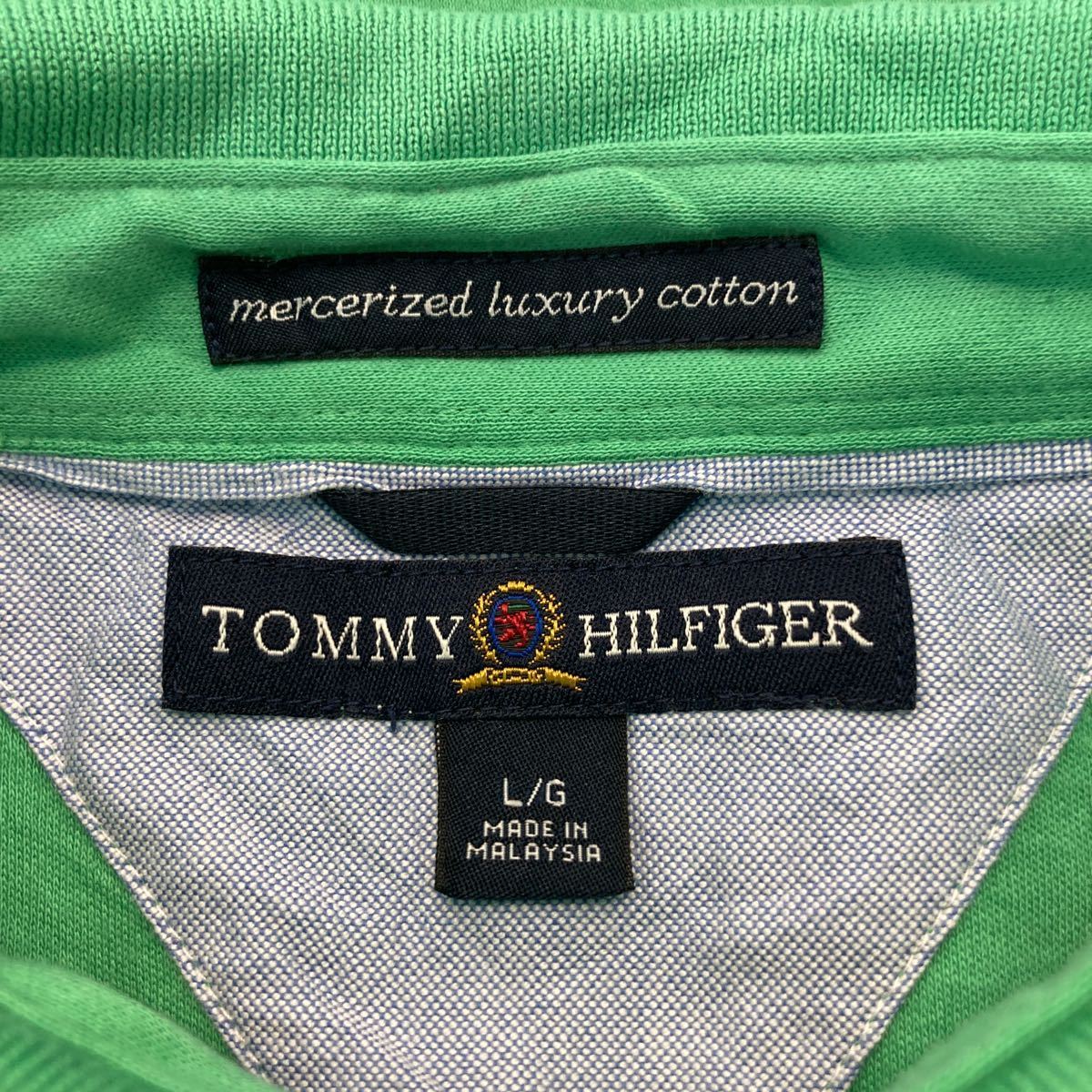 TOMMY HILFIGER 半袖 ポロシャツ L グリーン ワンポイントロゴ トミーヒルフィガー 古着卸 アメリカ仕入 a506-6520_画像7