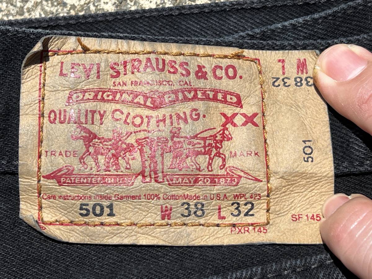 リーバイス 501 ブラックジーンズ◆USA製◆W38L32◆アメリカ製◆Levi’s◆ビンテージ◆デニムパンツ◆色濃◆USA購入の画像6