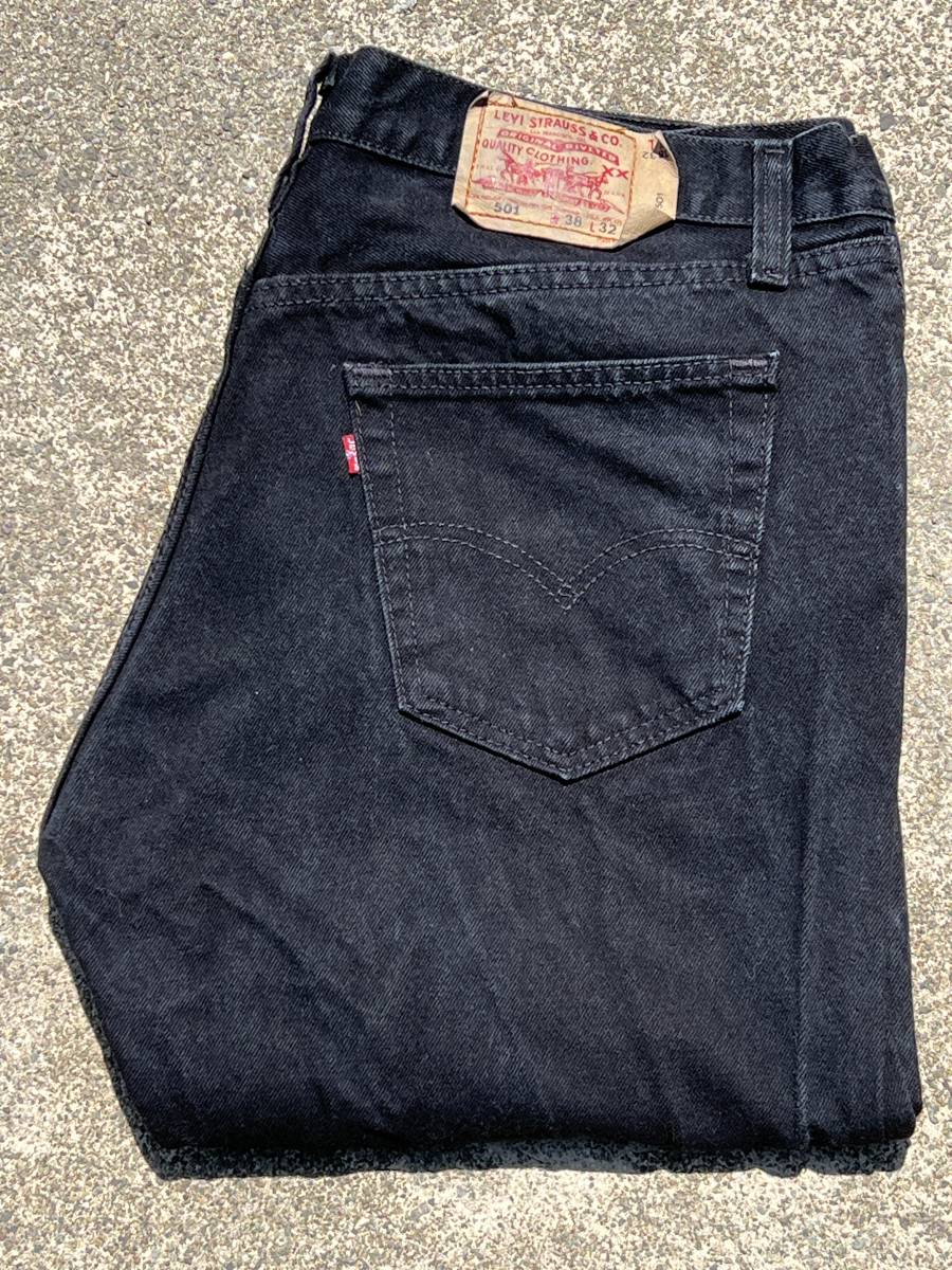 リーバイス 501 ブラックジーンズ◆USA製◆W38L32◆アメリカ製◆Levi’s◆ビンテージ◆デニムパンツ◆色濃◆USA購入の画像1