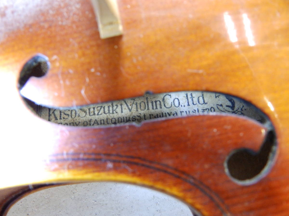 kiso suzuki Violin バイオリン Copy of Antonius Stradivarusl f20 anno1972 1/10 japan No8 全長39cm 弓45.5cm(37.5cm) 中古！_画像5