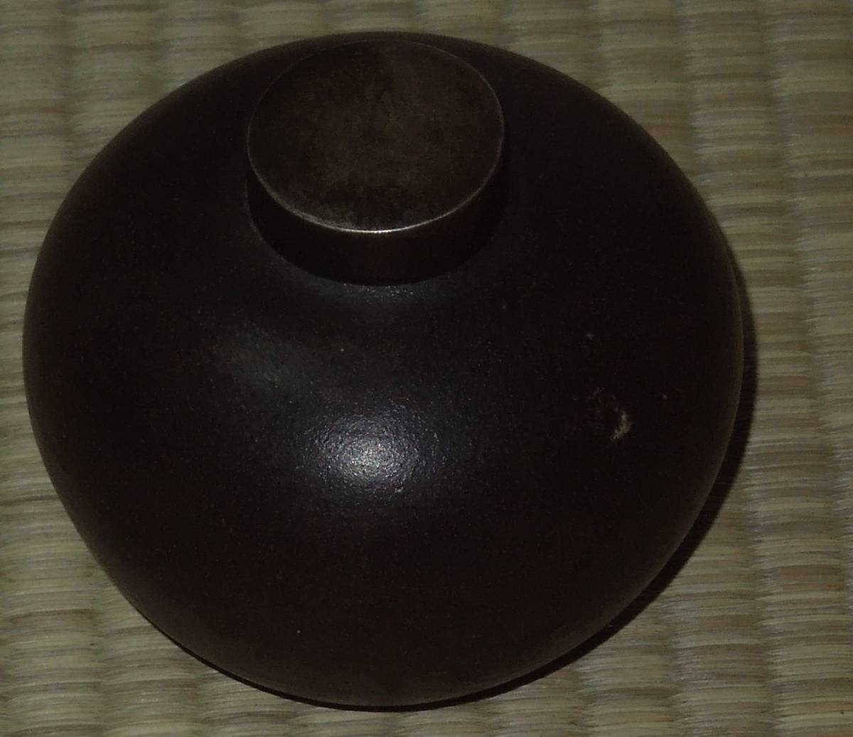 備前・古備前　茶入・茶筒　純銀口　煎茶道具　　高さ：約7.6cm_画像6