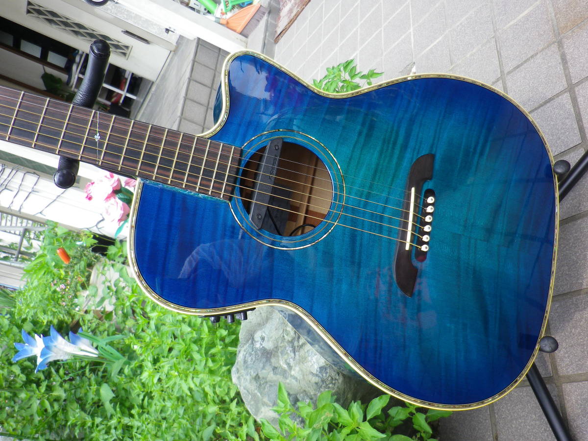 K.Yairi WY-2M BL electric acoustic guitar used beautiful goods ( body attaching root . just a little painting with defect )Fishman Rare EARTH SINGLE COIL attaching 