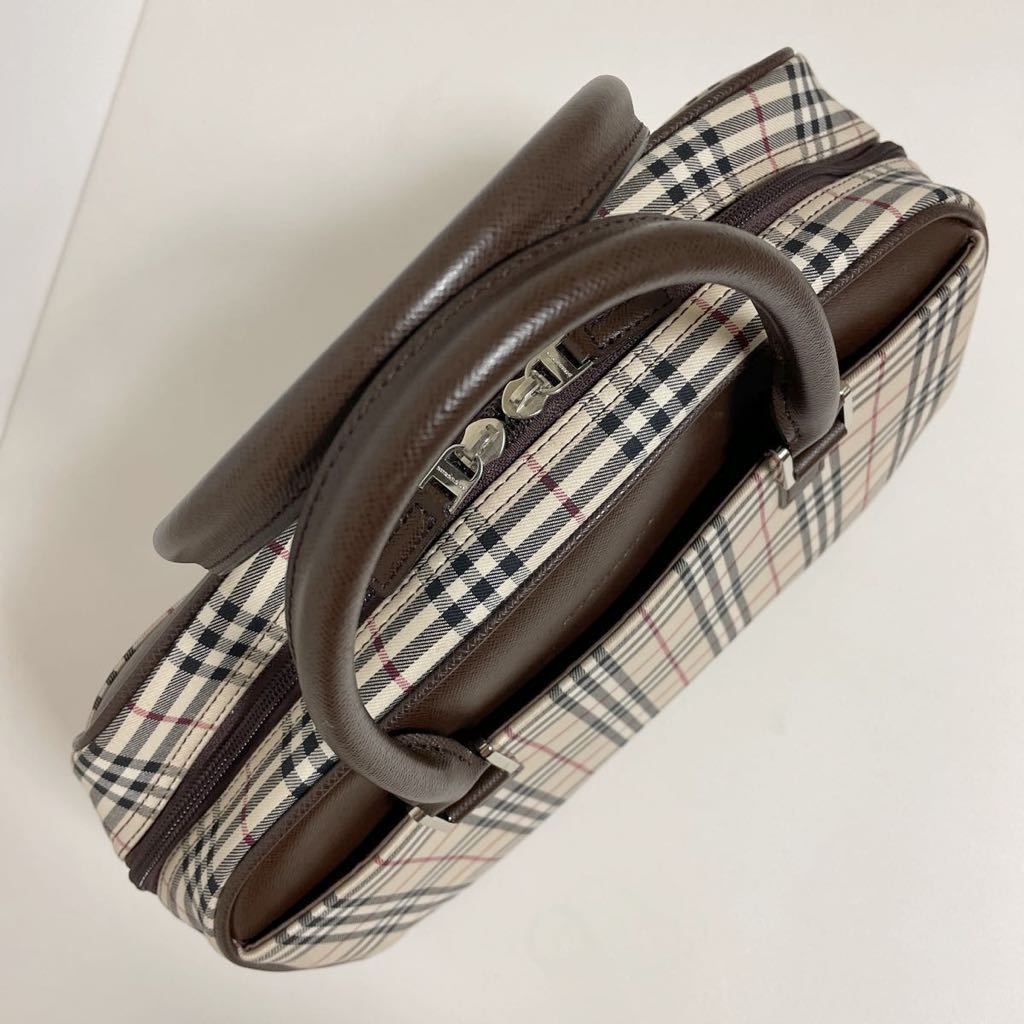 即決☆BURBERRY バーバリー ノバチェック ハンドバッグ ボストンバッグ