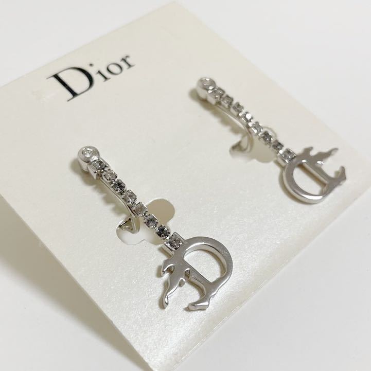 即決 Christian Dior ディオール ロゴ ファイヤー 炎 ラインストーン