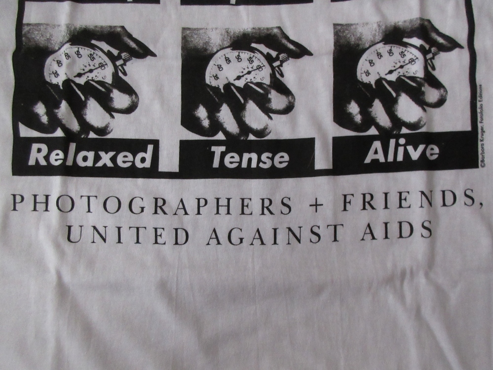 90's USA製 Barbara Kruger FOTOFOLIO UNITED AGAINST AIDS Tシャツ XL白 バーバラ クルーガー エイズ フォトART芸術 写真 現代美術 美術館_画像7