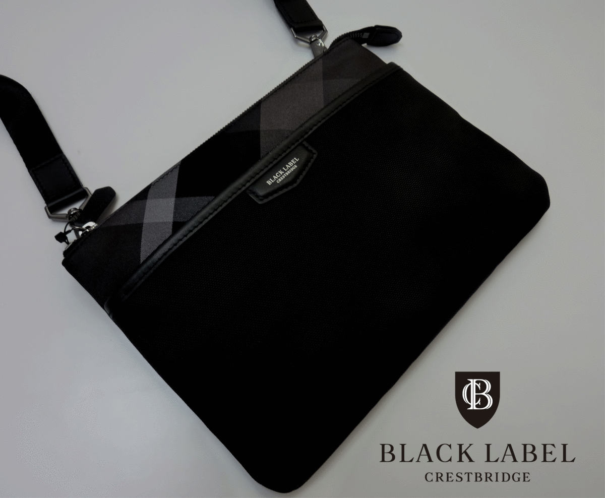  нынешний модель новый товар BLACK LABEL CRESTBRIDGE Black Label k rest Bridge CB проверка сумка на плечо черный немного есть перевод 
