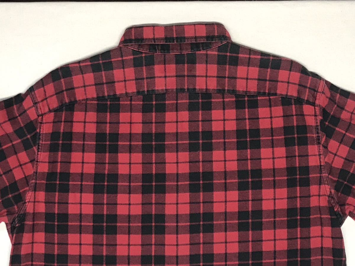 A0482,中古,古着,used,送料無料,ブランド,長袖シャツ,ネルシャツ,POLO by Ralph Lauren,ラルフ,ブロックチェック,肘パッド,レザー,FLSb0059_画像9