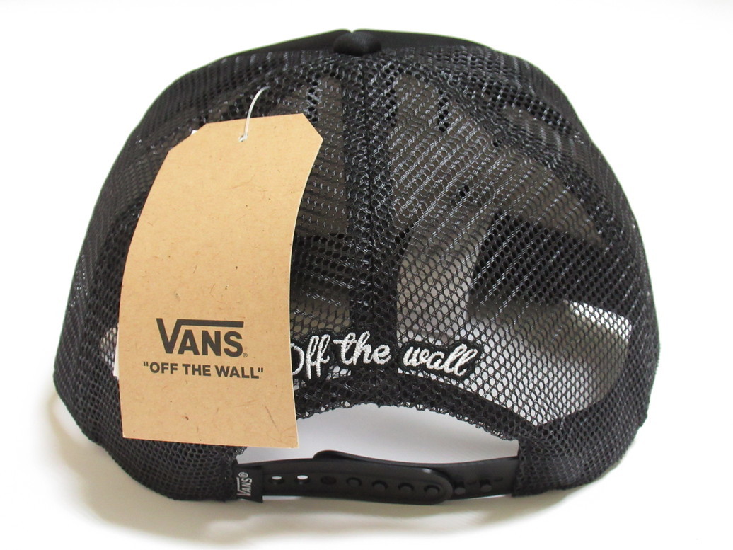 VANS キャップ 帽子 メッシュ 黒 迷彩 フリーサイズ バンズ スケボー チェッカー 刺繍 ワッペン ストリート ユニセックス VA17SFW-MA09