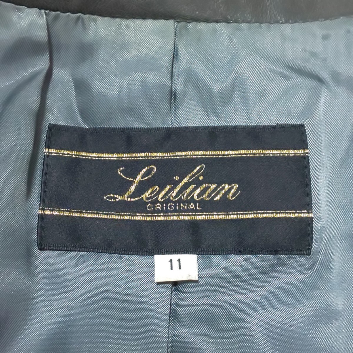 【極美品/希少】Leilian レリアン ラムレザーコート レザージャケット 革ジャン 羊革 ブラック 黒 11/L レディース