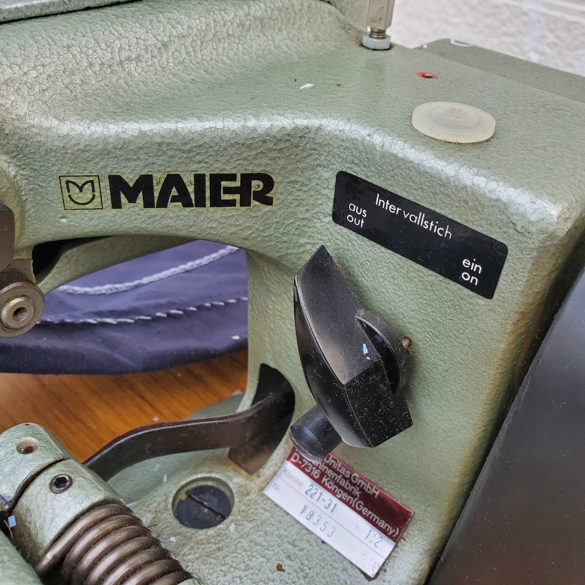 工業用ミシン、マイアー、MAIERドイツ製一本糸スクイ、まつり縫い