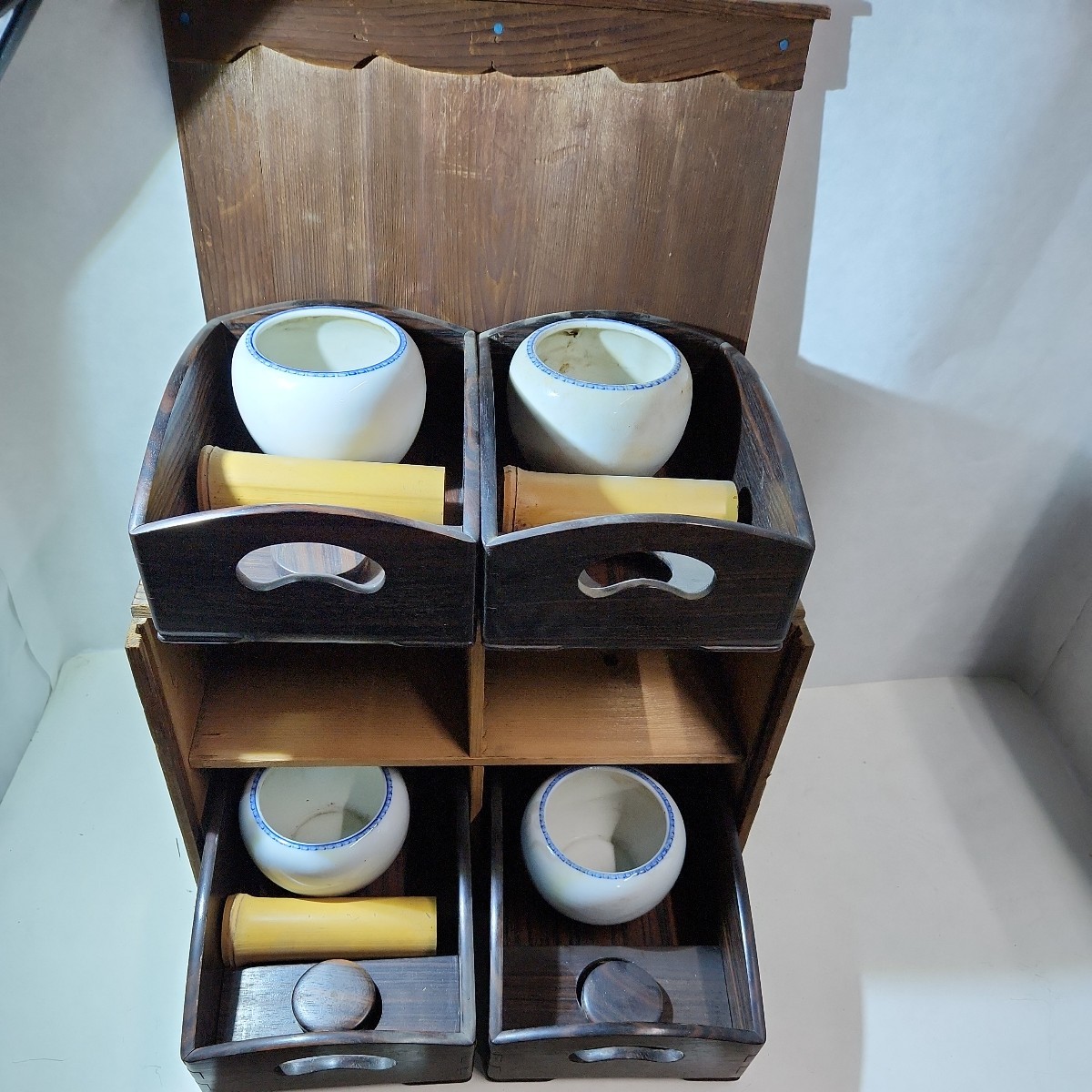 煙草盆 2セット 木箱入り 時代物 火入れ 茶道具 煎茶道具 昭和レトロ