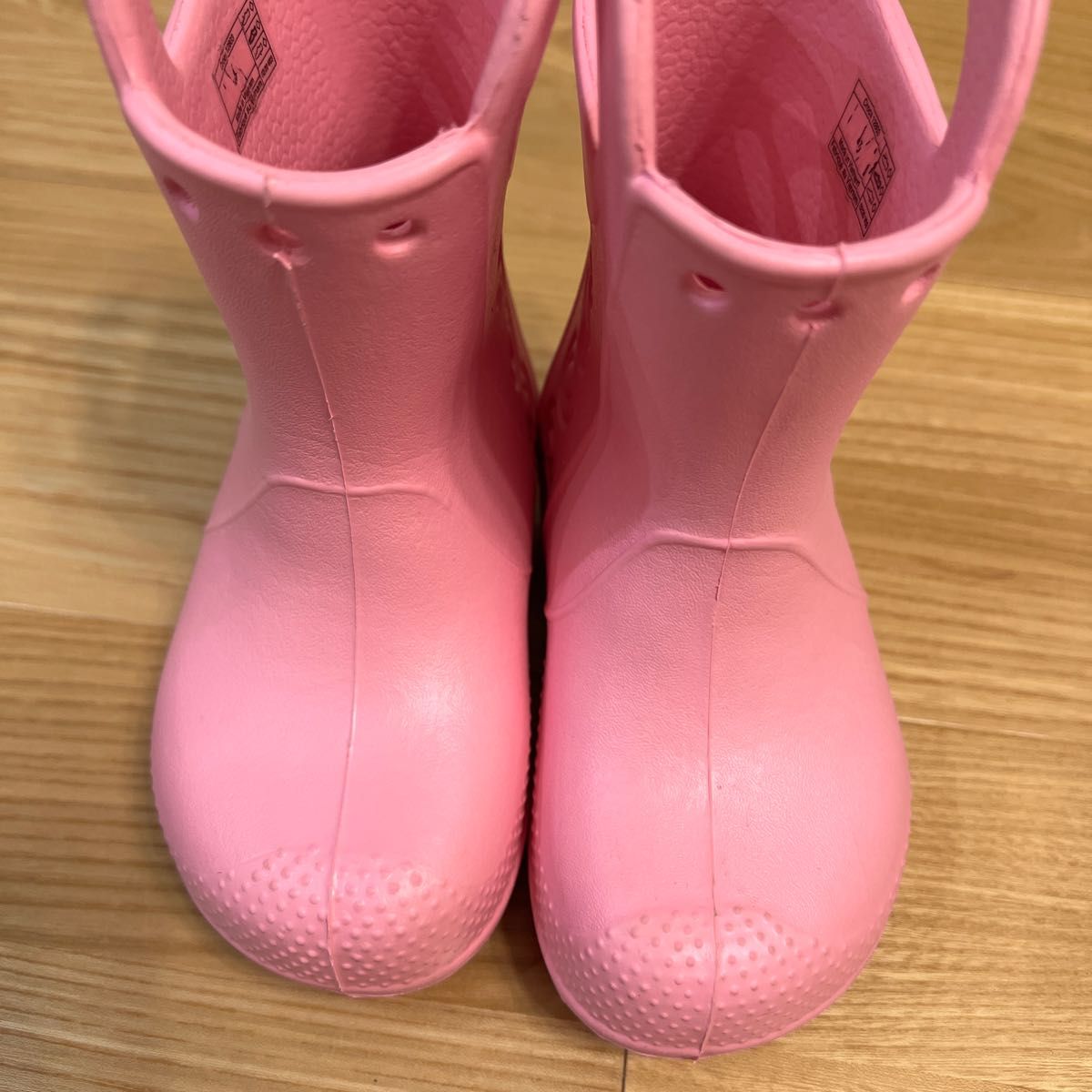 レインブーツ crocs クロックス 長靴 ピンク 美品 梅雨 雨 15cm c7