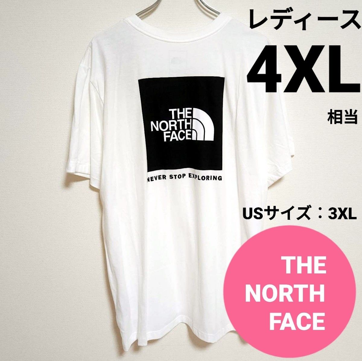 ノースフェイス　ボックスロゴ　スクエアロゴ　Tシャツ　ホワイト　4XL相当　THE NORTH FACE