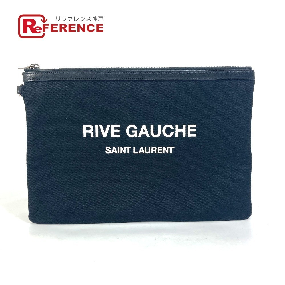 SAINT LAURENT PARIS サンローランパリ 581369 RIVE GAUCHE リヴゴーシュ ポーチ カバン バイカラー クラッチバッグ ブラック 美品