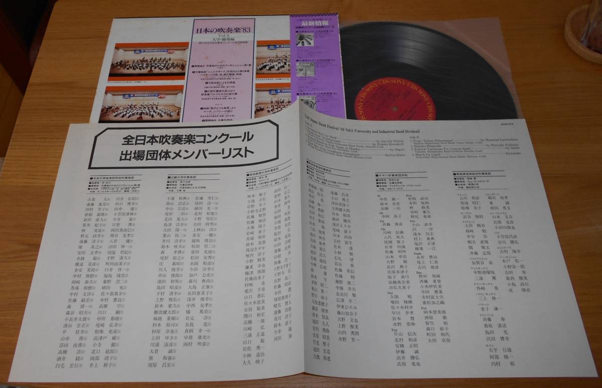 ■第31回全日本吹奏楽コンクールLP【日本の吹奏楽'83 Vol.8/大学・職場編】帯付♪_画像2
