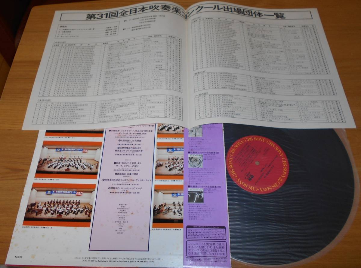 ■第31回全日本吹奏楽コンクールLP【日本の吹奏楽'83 Vol.8/大学・職場編】帯付♪_画像3