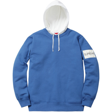 希少☆新品本物【青☆L】2-Tone Hooded Crewneck Sweatshirt ツートン