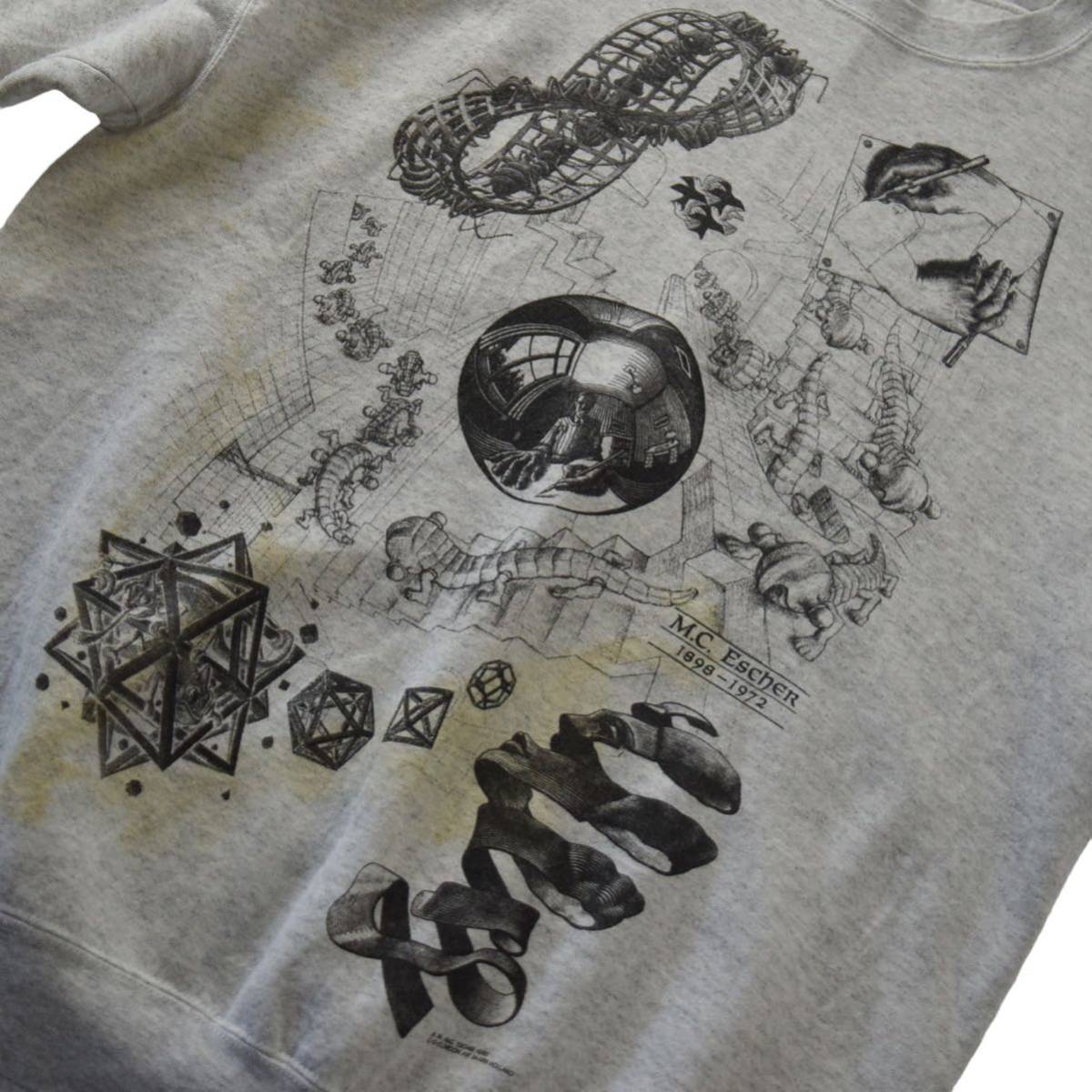希少【90s M C Escher ヴィンテージ マルチプリント スウェット 希少【90s M C Escher ヴィンテージ マルチプリント スウェット