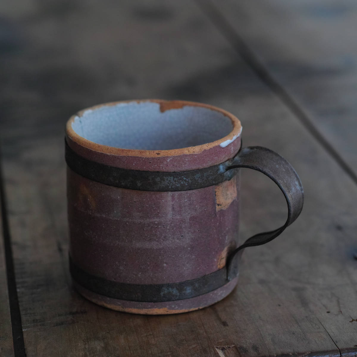 18-19世紀 キュノワール ブリキ直しのマグカップ Cul Noir