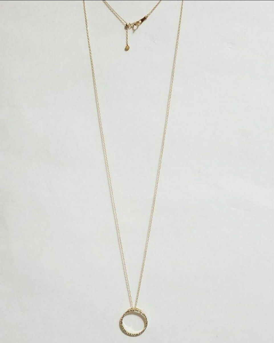 新品☆K18 天然ダイヤモンド 60cmロング☆大ぶりサークル 0.50ct