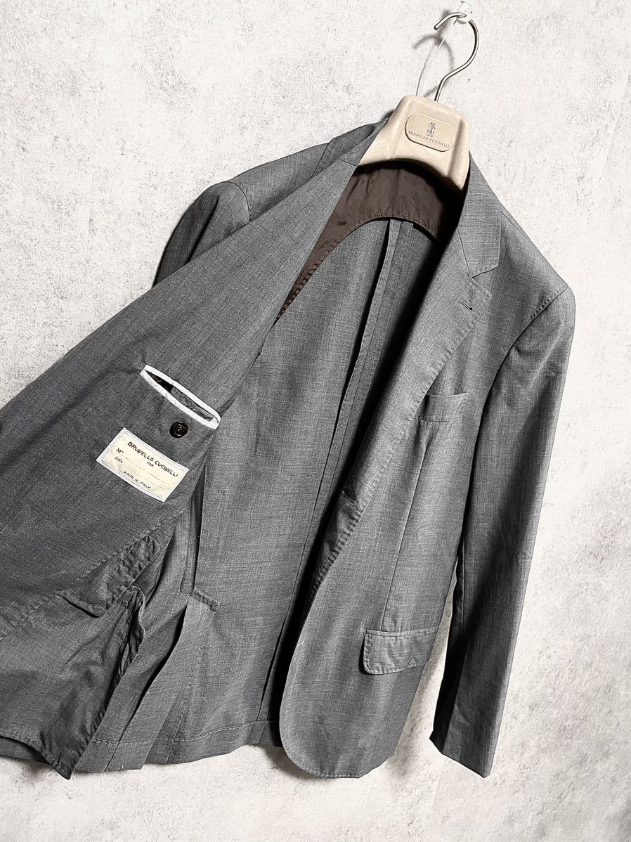 BRUNELLO CUCINELLI】定価¥523,600 ウールシルク最高級ジャケット ブルネロクチネリ 44 イタリア製 テーラードジャケット 