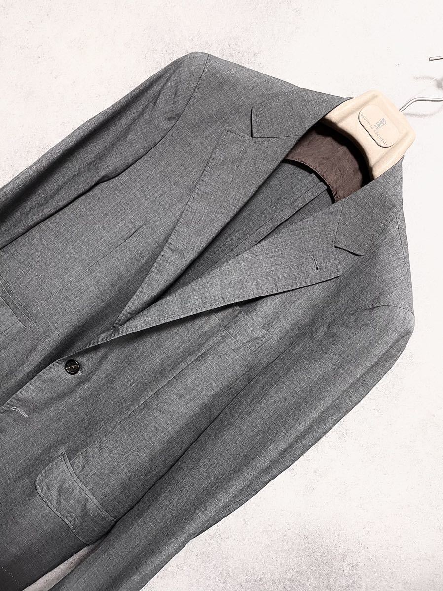 【BRUNELLO CUCINELLI】定価¥523,600 ウールシルク最高級ジャケット　ブルネロクチネリ　44 イタリア製　テーラードジャケット_画像4