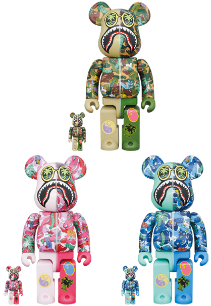 3色セット BE@RBRICK Steven Harrington BAPE(R) SHARK 100% & 400