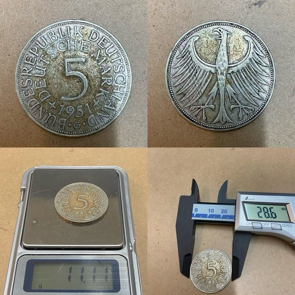 【アンティークコイン】希少 ドイツ 5マルク 銀貨 外国銭 BUNDESREPUBLIK DEUTSCHLAND DEUTSCHE MARK 5 5枚セット_画像7