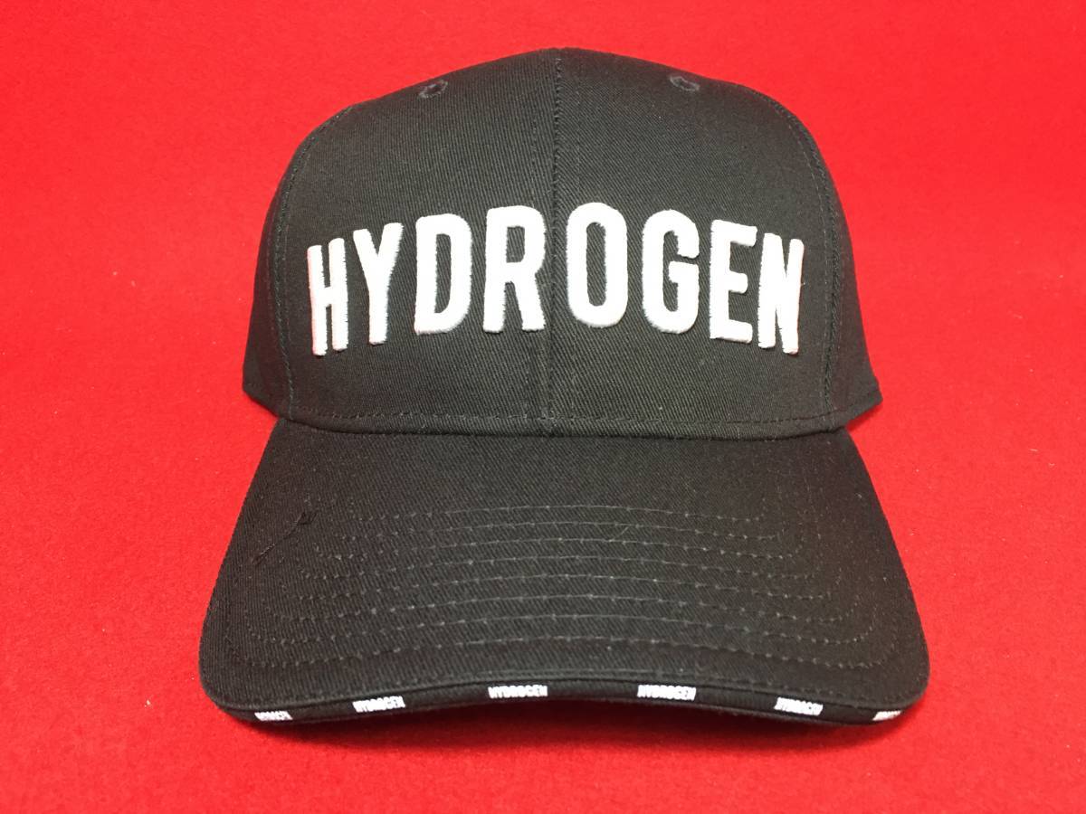 新品 HYDROGEN ハイドロゲン 帽子 黒X白 BLACK ブラック 刺繍 ICON CAP ネーム ロゴ キャップ 野球 ゴルフ スポーツ ライン 珍品 正規品