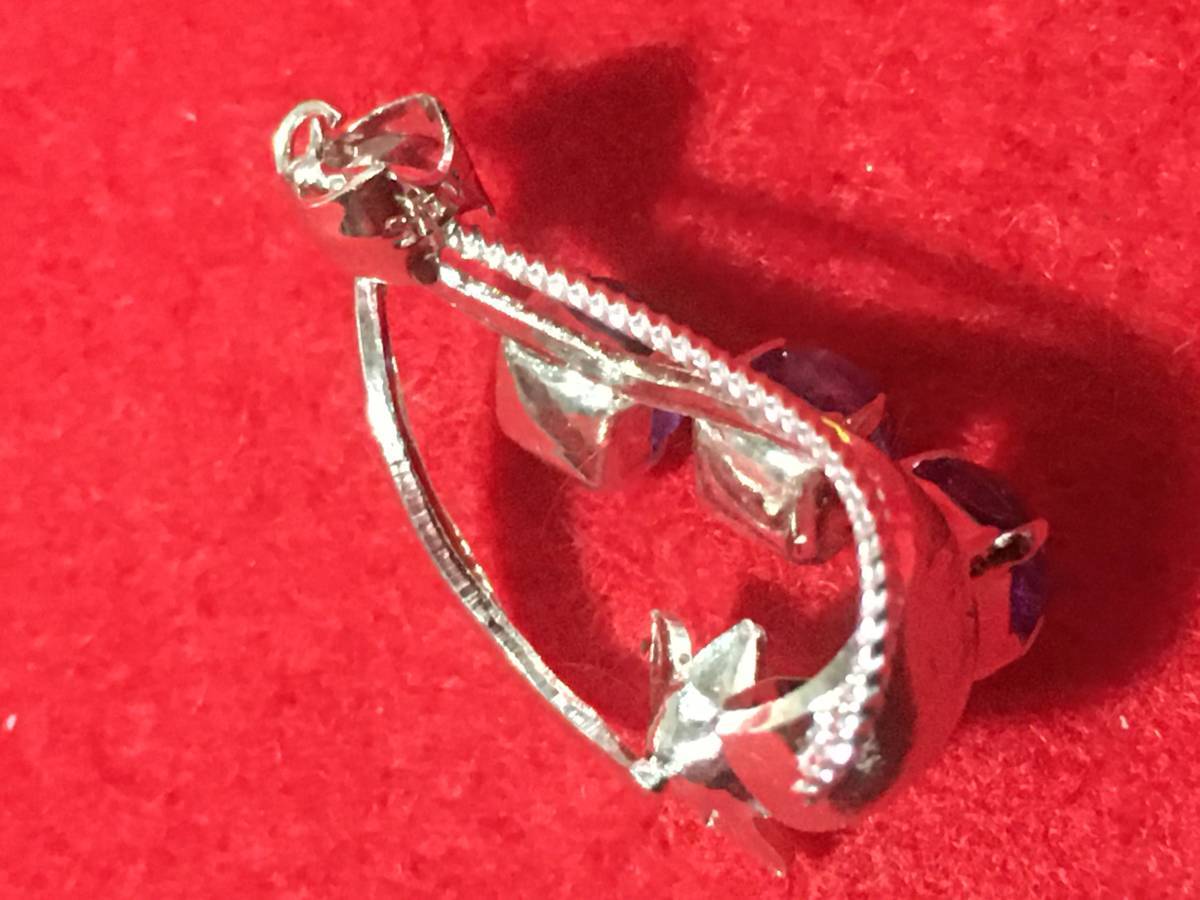 SILVER 刻印 紫石 ガーネット トップ チャーム ショートネックレス ネックレス チェーンに合わせて使用 珍品 装飾品 宝飾品 宝石 一部 銀製_画像10