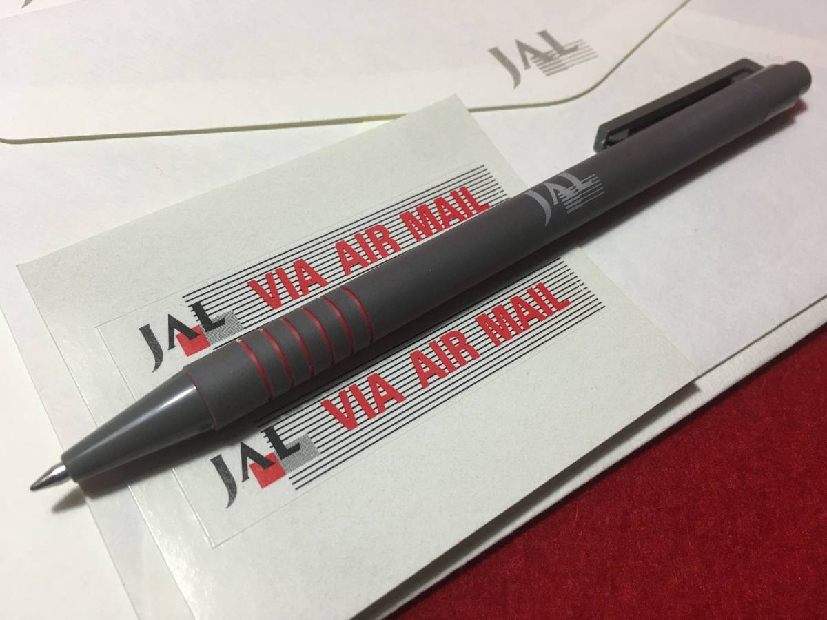 JAL 日本航空 ファーストクラス 販売促進品 エアーメール 手紙セット ボールペン 封筒 便箋 VIA AIR MEAIL 飛行機 関連 未使用 珍品 エンタ_画像8