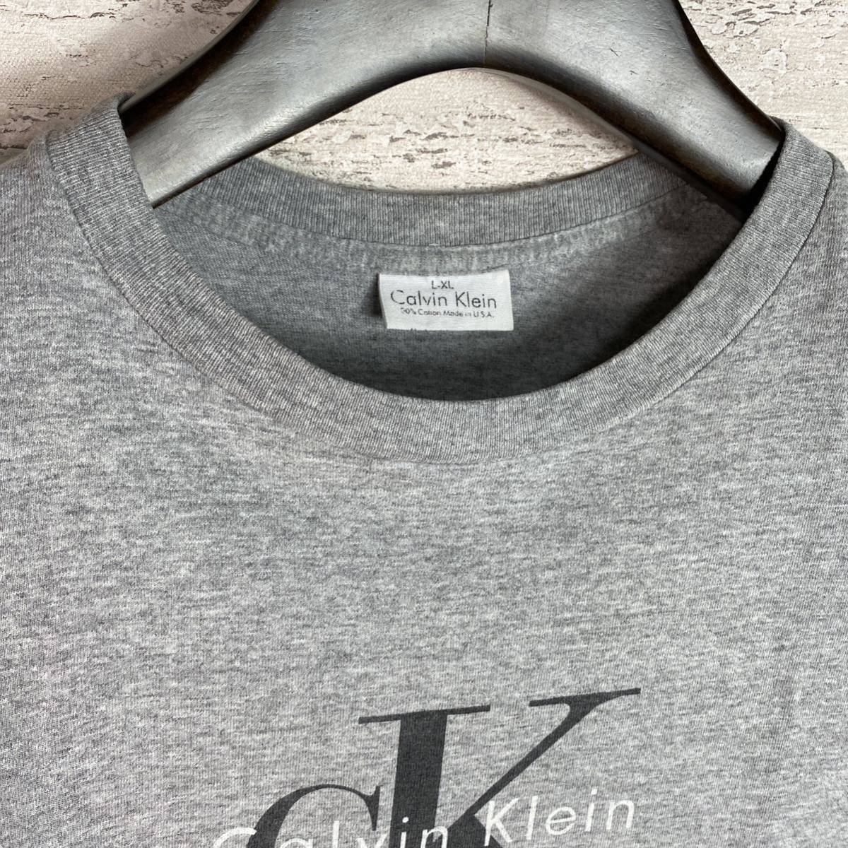 90's USA製 カルバンクライン Tシャツ ビッグシルエット XL グレー