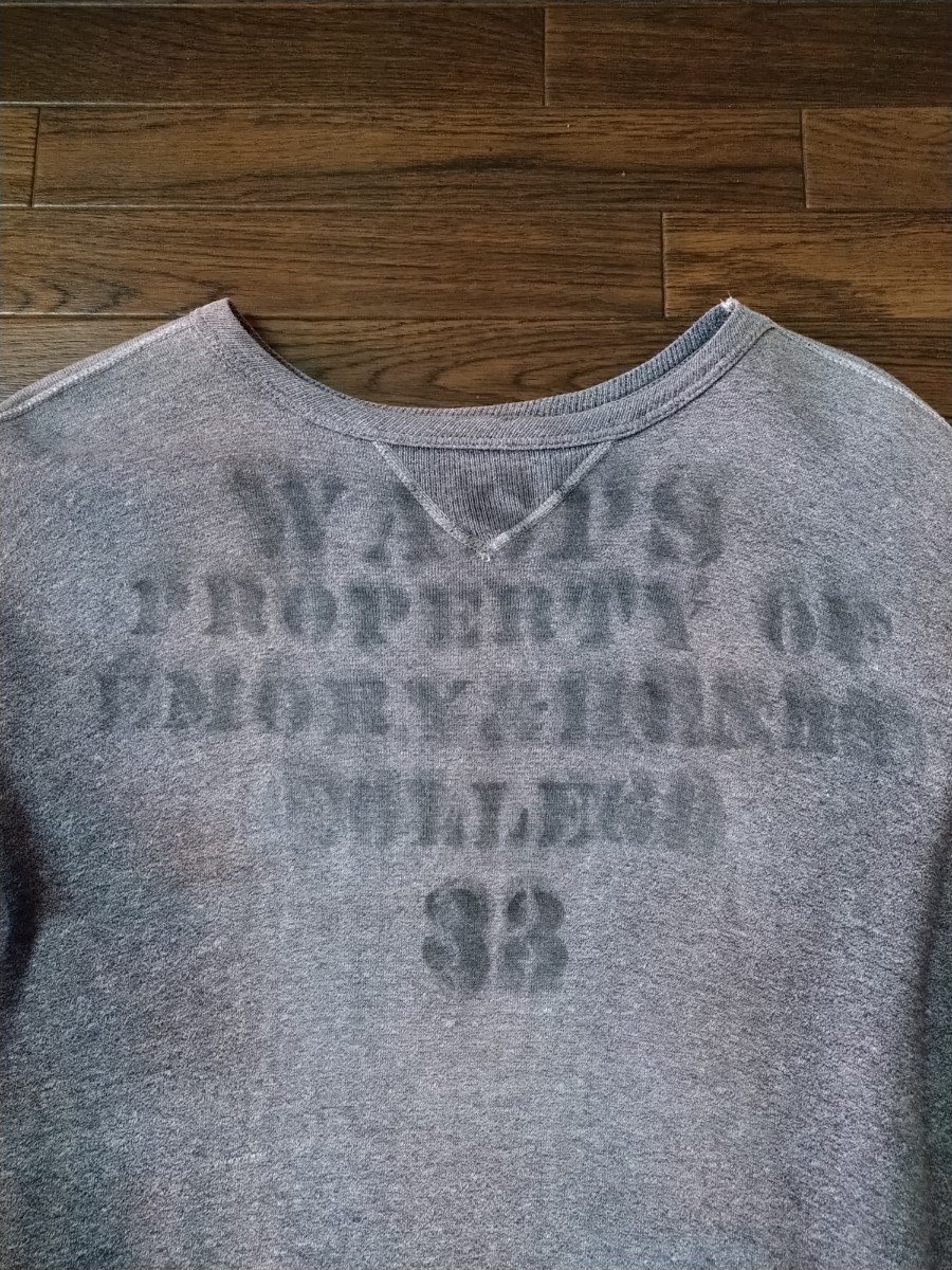 40s 50s 両V ステンシル スウェット 杢グレー ヴィンテージスウェット