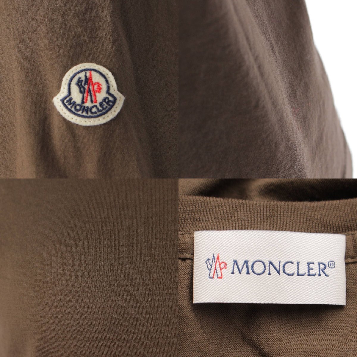 【モンクレール】Moncler　18年 ロコパッチ 長袖 クルーネック Tシャツ カットソー D20938057300 カーキ S 【中古】【正規品保証】182950_画像8