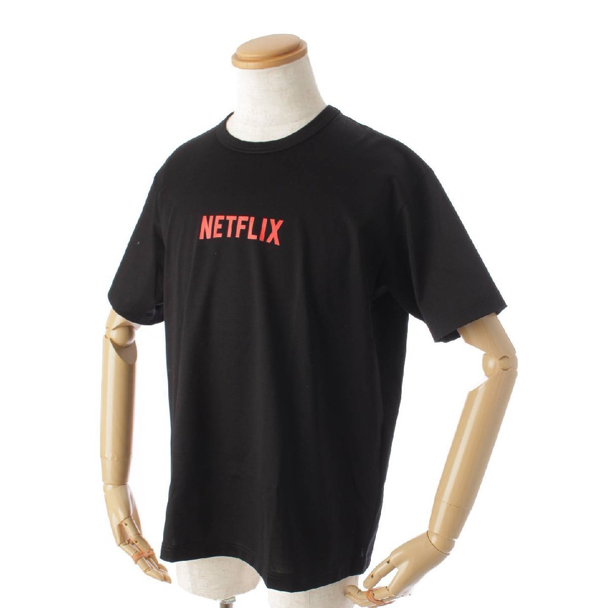 【ジュンヤワタナベ】Junya Watanabe　メンズ 23SS NETFLIX ネットフリックス 半袖 コットン Tシャツ カットソー ブラック S 182836_画像2