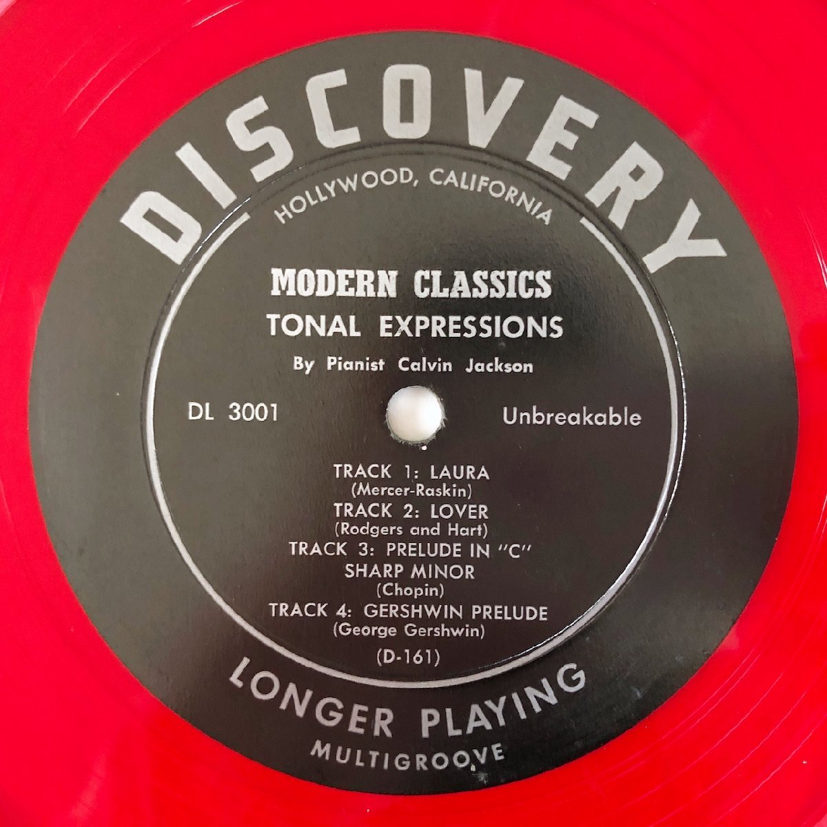 LP/ CALVIN JACKSON / TONAL EXPRESSIONS / USオリジナル盤 10インチ 赤盤 深溝 DISCOVERY DL3001 30621_画像3