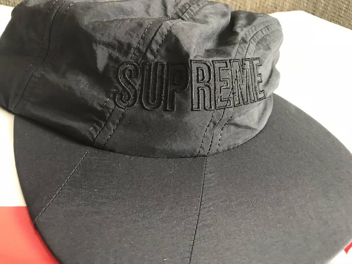 新品 未使用 国内正規品 ◆ Supreme Diagonal Stripe Nylon Hat Black/黒◆ スモールBoxロゴ 18ss Week14_画像3