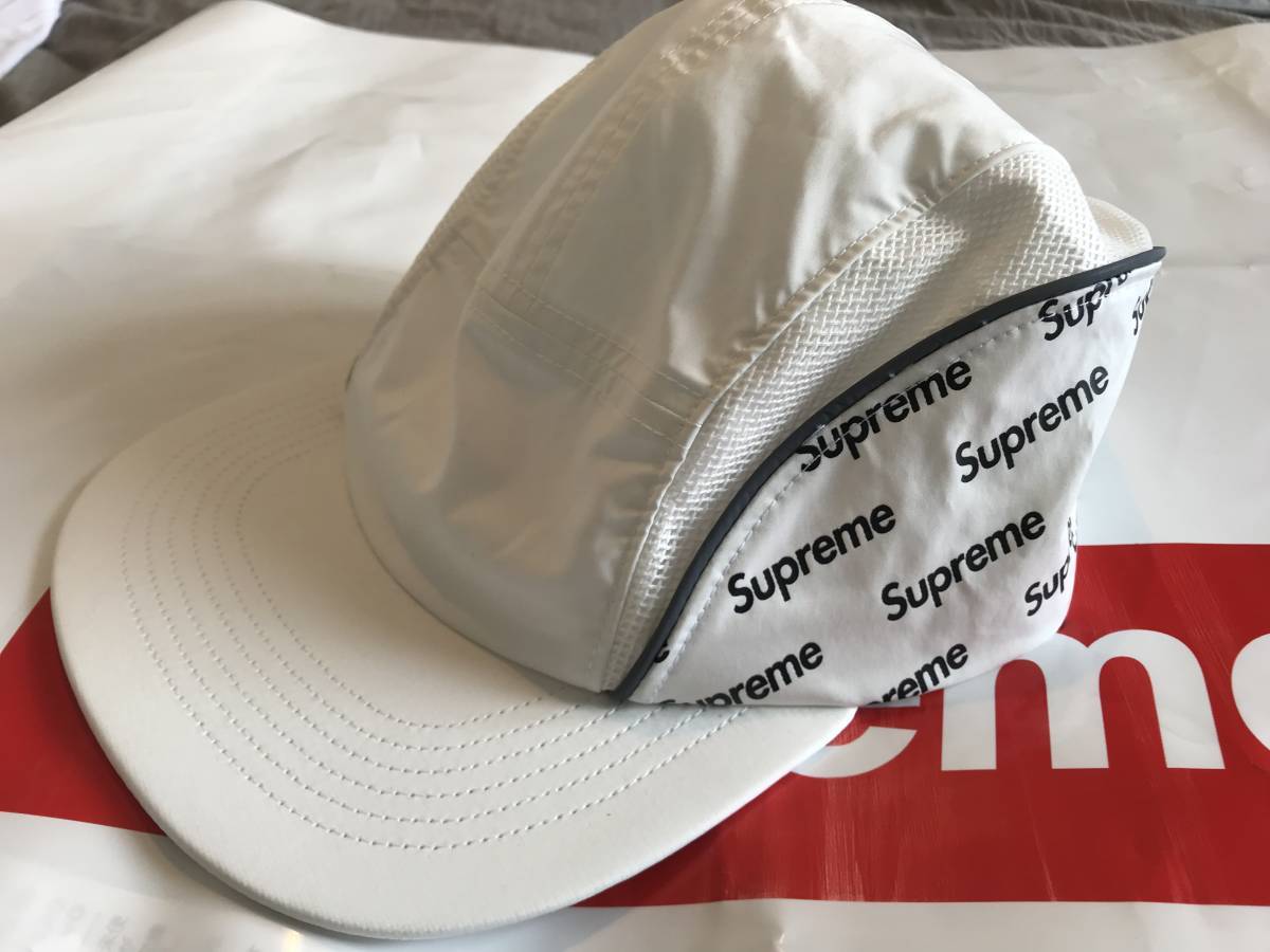 新品 未使用 国内正規品 ◆ Supreme Diagonal Logo Side Panel Camp Cap White/白 ◆ 18ss Week15 代官山店舗購入商品_画像2